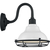 12 in. x 10 in. Outdoor Wall Sconce Fixture - White Shade - Black Finish Thumbnail