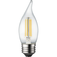 Natural Light - 300 Lumens - 3 Watt - 2400 Kelvin - AmberGlow LED Chandelier Bulb - 3.8 in. x 1.4 in. - 25 Watt Equal - Candle Glow - Clear - Medium Base - 92 CRI - 120 Volt - TCP FF11D2524E26SCL92