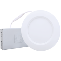 825 Lumens - 10 Watt - 4000 Kelvin - 4 in. New Construction LED Downlight Fixture - 65 Watt Incandescent Equal - Round - White Trim - Dimmable - 90 CRI - 120 Volt - Green Creative 98106