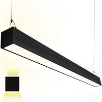 4 ft. Color Selectable Architectural LED Linear Fixture - Up/Down Light - 6500 Total Lumens - Black - Linkable - 50 Watt - Kelvin - 3000-4000-5000 - 120-277 Volt - Euri Lighting EUD4-50W103SW-B