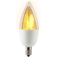 LED Flame Bulb - 1 Watt - 6 Watt Equal - Candle Glow - 80 Lumens - 1800 Kelvin - Clear - Candelabra Base - 120 Volt - Euri Lighting ECA9.5-2120fc