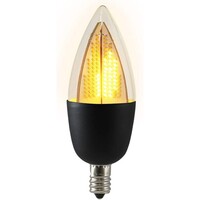 LED Flame Bulb - 1 Watt - 6 Watt Equal - Candle Glow - 80 Lumens - 1800 Kelvin - Clear - Candelabra Base - 120 Volt - Euri Lighting ECA9.5-2120fcb