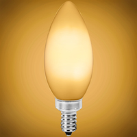 500 Lumens - 4 Watt - 2700 Kelvin - LED Chandelier Bulb - 60 Watt Equal - Incandescent Match - Frosted - Candelabra Base - 120 Volt - PLT Solutions - PLT-11837