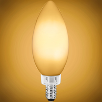 100 Lumens - 1.5 Watt - 2700 Kelvin - LED Chandelier Bulb - 15 Watt Equal - Incandescent Match - Frosted - Candelabra Base - 120 Volt - PLT Solutions - PLT-11883