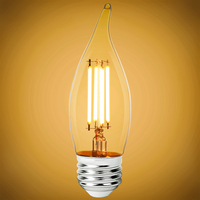 300 Lumens - 4 Watt - 2700 Kelvin - LED Chandelier Bulb - 40 Watt Equal - Incandescent Match - Clear - Medium Base - 90 CRI - 120 Volt - PLT-11889