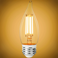 500 Lumens - 4 Watt - 2700 Kelvin - LED Chandelier Bulb - 4.2 in. x 1.4 in. - 60 Watt Equal - Incandescent Match - Clear - Medium Base - 120 Volt - PLT-11890