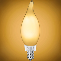 300 Lumens - 3 Watt - 2700 Kelvin - LED Chandelier Bulb - 40 Watt Equal - Incandescent Match - Frosted - Candelabra Base - 120 Volt - PLT Solutions - PLT-11891