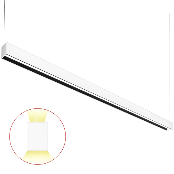 8 ft. Wattage and Color Selectable Architectural LED Linear Fixture with Regressed Lens - Up/Down Light - 11,330 Total Lumens - White