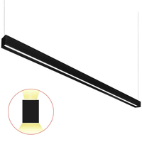 8 ft. Wattage and Selectable Architectural LED Linear Fixture with Regressed Lens - Up/Down Light - 8860 Total Lumens - Black - Linkable - Watts 40-60-80 - Kelvin 3000-3500-4000 - 120-277 Volt - PLT PremiumSpec PLT-90286