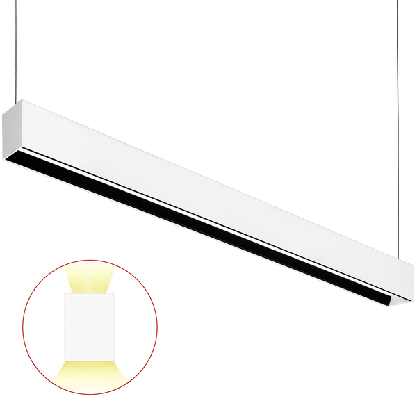 4 ft. Wattage and Color Selectable Architectural LED Linear Fixture with Regressed Lens - Up/Down Light - 5660 Total Lumens - White