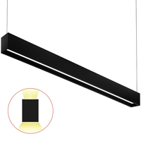 4 ft. Wattage and Color Selectable Architectural LED Linear Fixture with Regressed Lens - Up/Down Light - 4430 Total Lumens - Black - Linkable - Watts 20-30-40 - Kelvin 3000-3500-4000 - 120-277 Volt - PLT PremiumSpec PLT-90285