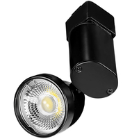 5 Colors - Natural Light - 500 Lumens - Selectable LED Track Light Fixture - Step Cylinder - 7 Watt - Kelvin 2700-3000-3500-4000-5000 - 36 Deg. Beam Angle - Black - Halo Track Compatible - PLT-12504