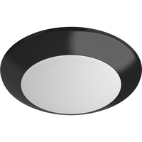 15 Watt - 1000 Lumens - 5 Colors - 6 in. Selectable LED Surface Mount Downlight Fixture - Hardwire - Kelvin 2700-3000-3500-4000-5000 - 85 Watt Incandescent Equal - Round - Black - 90 CRI - PLT Solutions - PLT-20277