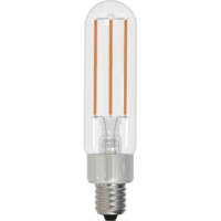 Natural Light - 450 Lumens - 4.5 Watt - 3000 Kelvin - LED T6 Tubular Bulb - 40 Watt Equal - Halogen Match - Candelabra Base - 90 CRI - 120 Volt - Bulbrite 776791