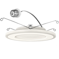 880 Lumens - 11 Watt - 6 in. Selectable Retrofit LED Downlight Fixture with Nightlight Mode - Medium Base - Kelvin 2700-3000-3500-4000-5000 - 60 Watt Incandescent Equal - Round - White Trim - 90 CRI - 120 Volt - PLT-12592