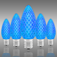 Blue - LED C9 - Christmas Light Replacement Bulbs - Faceted Finish - Intermediate Base - 50,000 Life Hours - Premium LED Retrofit Bulb - 130 Volt - Pack of 25