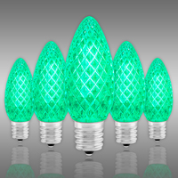 (NEW Technology) C9 - Green - Faceted LED - VividCore Premium - 50% Brighter - Pack of 25 - CMS-10291