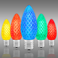 Multi-Color - LED C9 - Christmas Light Replacement Bulbs - Faceted Finish - Intermediate Base - 50,000 Life Hours - Premium LED Retrofit Bulb - 130 Volt - Pack of 25