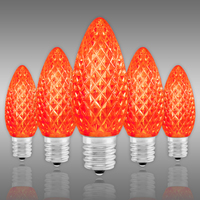 Orange - LED C9 - Christmas Light Replacement Bulbs - Faceted Finish - Intermediate Base - 50,000 Life Hours - Premium LED Retrofit Bulb - 120 Volt - Pack of 25