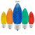 Multi-Color - LED C9 - Christmas Light Replacement Bulbs - Faceted Finish Thumbnail