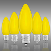 Yellow - LED C9 - Christmas Light Replacement Bulbs - Opaque Finish - Intermediate Base - 50,000 Life Hours - Premium LED Retrofit Bulb - 120 Volt - Pack of 25