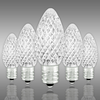 Pure White - LED C7 - Christmas Light Replacement Bulbs - Faceted Finish - Candelabra Base - 50,000 Life Hours - Premium LED Retrofit Bulb - 120 Volt - Pack of 25