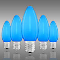 Blue - LED C9 - Christmas Light Replacement Bulbs - Opaque Finish - Intermediate Base - 50,000 Life Hours - Premium LED Retrofit Bulb - 130 Volt - Pack of 25