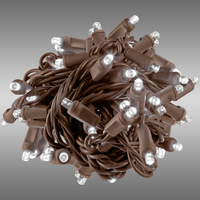 Rolled Mini Light Twinkle Stringer - 26 ft. - (50) LEDs - Pure White - 6 in. Bulb Spacing - Brown Wire - Tangle-Free Rolls for Quick and Easy Installation - Male to Female Connection - Case of 24 - 120 Volt - Christmas Lite Co. CMS-10303