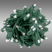 LED Christmas String Lights - 25.5 ft. - (50) Wide Angle Pure White LED's - 6 in. Bulb Spacing - Green Wire - Male and Female Plugs - Rolled Contractor Pack - Case of 24 - 120 Volt - Christmas Lite Co. CMS-10306