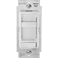 Electronic Low Voltage CFL/LED or Incandescent Dimmer Switch - Single Pole/3-Way - Rocker and Slide Switch - White - 300 Watt Max. - 120 Volt - Leviton 66EV-10W