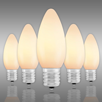 Warm White - LED C9 - Christmas Light Replacement Bulbs - Opaque Finish - Intermediate Base - 50,000 Life Hours - Premium LED Retrofit Bulb - 130 Volt - Pack of 25