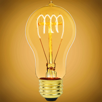 60 Watt - Victorian Bulb - 4.18 in. Length - Vintage Light Bulb - Amber Tinted - A17 - PLT-40028