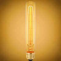 30 Watt - Vintage Antique Light Bulb - T9 Tubular Style - 7.4 in. Height - Medium Base - Hairpin Tungsten Filament - Tinted