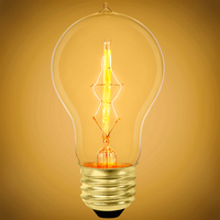 40 Watt - Victorian Bulb - 4.2 in. Length - Vintage Light Bulb - Amber Tinted - A17 - PLT-40007