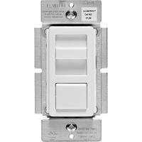 LED Dimmer - Push Button and Slide Switch - White/Ivory/Light Almond - Single Pole/3-Way - Compatible with LED, Incandescent or Halogen - 120 Volt - Leviton IPL06-10Z