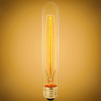 60 Watt - Vintage Antique Light Bulb - T30 Tubular Style - 7.3 in. Height - Medium Base - Hairpin Filament - Tinted