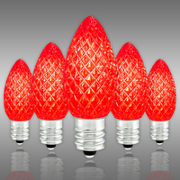 (NEW Technology) C7 - Red - Faceted LED - VividCore Premium - 50% Brighter - Pack of 25 - CMS-10276
