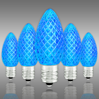 Blue - LED C7 - Christmas Light Replacement Bulbs - Faceted Finish - Candelabra Base - 50,000 Life Hours - Premium LED Retrofit Bulb - 130 Volt - Pack of 25