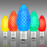 Multi-Color - LED C7 - Christmas Light Replacement Bulbs - Faceted Finish - Candelabra Base - 50,000 Life Hours - Premium LED Retrofit Bulb - 130 Volt - Pack of 25
