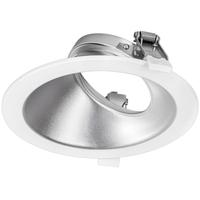 6 in. Reflector and Trim - Wall Wash - Matte Silver Baffle with White Trim - Round - For use with select PLT Architectural LED Light Engines - PLT PremiumSpec - PLT-90338