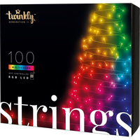 Twinkly Strings - 26.2 ft. Mini LED Light String with 100 RGB LEDs - Green Wire - 3 in. Bulb Spacing - App-Controlled - Twinkly TWS100STP-GUS