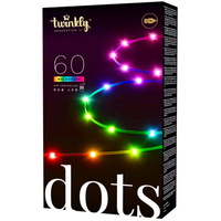 Twinkly Dots - 9.8 ft. Flexible LED Light String with 60 RGB LEDs - Black Wire - 2 in. Bulb Spacing - App-Controlled - Twinkly TWD060STP-B
