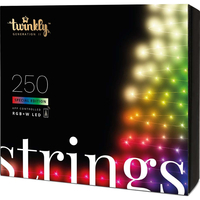 Twinkly Strings - 65.6 ft. Mini LED Light String with 250 RGB+W LEDs - Green Wire - 3 in. Bulb Spacing - App-Controlled - Twinkly TWS250SPP-GUS