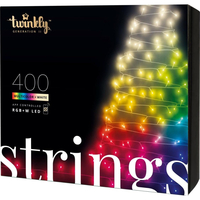 Twinkly Strings - 105 ft. Mini LED Light String with 400 RGB+W LEDs - Green Wire - 3 in. Bulb Spacing - App-Controlled - Twinkly TWS400SPP-GUS