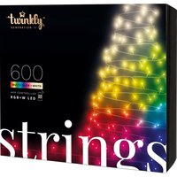 Twinkly Strings - 157.5 ft. Mini LED Light String with 600 RGB+W LEDs - Green Wire - 3 in. Bulb Spacing - App-Controlled - Twinkly TWS600SPP-GUS