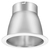 6 in. Reflector and Trim - Deep - Matte Silver Finish Baffle with White Trim Thumbnail