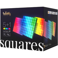 Twinkly Squares - RGB LED Light Panels Starter Pack - 1 App-Controlled Master Square and 5 Extension Squares - Twinkly TWQ064STW-07-BUS