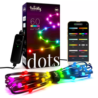 Twinkly Dots - 9.8 ft. Flexible LED Light String with 60 RGB LEDs - Black Wire - 2 in. Bulb Spacing - App-Controlled - Twinkly TWD060STP-B