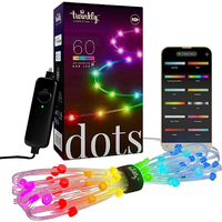 Twinkly Dots - 9.8 ft. Flexible LED Light String with 60 RGB LEDs - Transparent Wire - 2 in. Bulb Spacing - App-Controlled - Twinkly TWD060STP-T