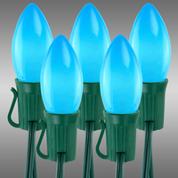 25 ft. - Opaque Blue - C9 Christmas String Light - 25 Bulbs - Green Wire - 12 in. Bulb Spacing - 2 Set Max. Connection - Commercial Duty